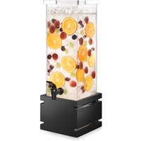 Rosseto 2 Gallon Square Beverage Dispenser with Black Gloss Bamboo Base
