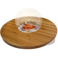 Rosseto Bamboo Naural Round Surface with Removable Acrylic Bowl Insert