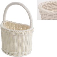 Saleen White Half Round Bathroom Basket