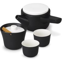 PO: Black Evo Song Tea Set with White Lids