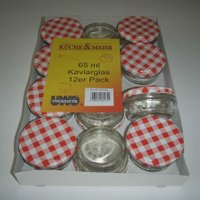 UWO Wolf Pack of 12 x 65ml Preserving Jars with Red Lids