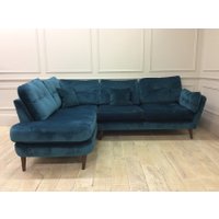 Studio Lounger Sofa (Left) in Lumino Teal Velvet