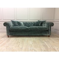 Duresta Connaught Grand Sofa in Delano Aquarmarine Velvet
