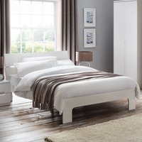 Wooden Bed Frame 4ft6 Double Manhattan White Gloss