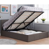 Berlin Grey Fabric Ottoman Storage Bed Frame - 3ft Single