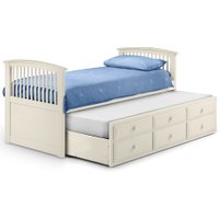 Hornblower Stone White Wooden 3 Drawer Storage Guest Bed Frame and Trundle - 3ft Single