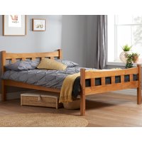 Solid Pine Wooden Bed Frame 4ft6 Double Miami Antique