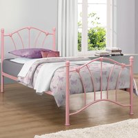 Sophia Pink Metal Bed Frame - 3ft Single