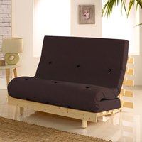 Metro Brown Cotton Drill Fabric Tufted Futon Mattress - 4ft Small Double