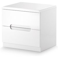 Manhattan Gloss White 2 Drawer Bedside Table