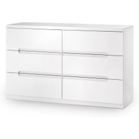 Manhattan Gloss White 6 Drawer Wide Chest