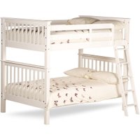 Malvern White Wooden Quadruple Sleeper Bunk Bed Frame - 4ft Small Double