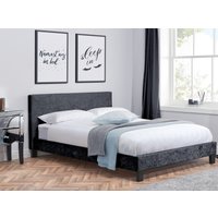 Berlin Black Crushed Velvet Fabric Bed - 3ft Single