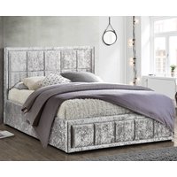 Hannover Steel Velvet Fabric Bed Frame - 4ft6 Double