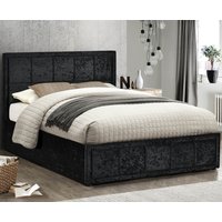 Hannover Black Velvet Fabric Bed Frame - 4ft Small Double