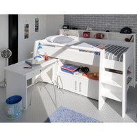 Swan White Wooden Mid Sleeper Bed Frame - EU Single