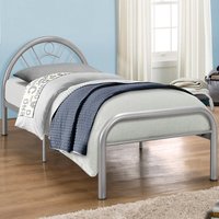 Solo Silver Finish Metal Bed Frame - 3ft Single