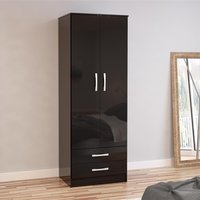 Lynx 2 Door Combination Wardrobe Black