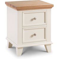 Portland Stone White and Oak 2 Drawer Bedside Table