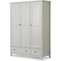 Maine Dove Grey 3 Door Wooden Combination Wardrobe
