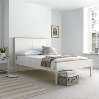 Wooden Bed Frame 4ft6 Double Vigo White and Oak