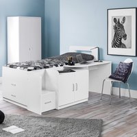 Cookie White Wooden Cabin Bed Frame - 3ft Single