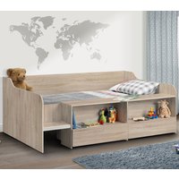 Stella Oak Wooden Kids Low Sleeper Cabin Storage Bed Frame - 3ft Single