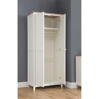Salerno Ivory and Oak Wooden 2 Door Wardrobe