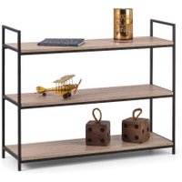 Tribeca Oak Wooden and Metal Low Bookcase