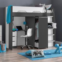 Pegasus Grey and White Wooden High Sleeper Frame Only - 3ft Single