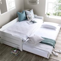 Copella White Wooden Day Bed with Guest Bed Frame Only - 3ft Single