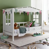Mento White Wooden Treehouse Bed Frame Only - 3ft Single
