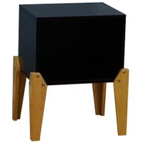 Solar Joybox Black and Oak Wooden Bedside Table