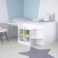 Pilot White Wooden Mid Sleeper Cabin Bed Frame - 3ft Single