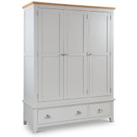 Richmond Grey and Oak 3 Door Wooden Combination Wardrobe
