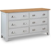 Richmond Grey and Oak 6 Drawer Wooden Wide Chest