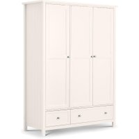 Maine White 3 Door Wooden Combination Wardrobe