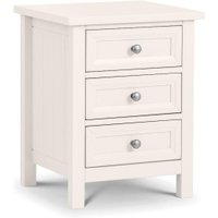 Maine White 3 Drawer Wooden Bedside Table