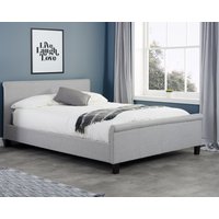 Stratus Grey Fabric Sleigh Bed Frame - 5ft King Size