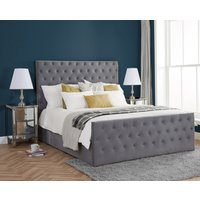 Marquis Grey Velvet Fabric Bed Frame - 6ft Super King Size