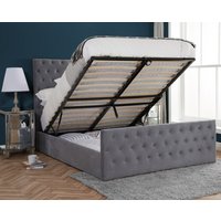 Marquis Grey Velvet Ottoman Storage Bed Frame - 4ft6 Double