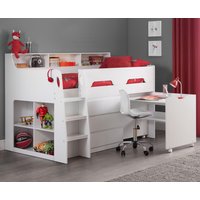 Jupiter White Wooden Mid Sleeper Cabin Bed Frame - 3ft Single