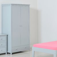 Kingston Grey Wooden 2 Door Combination Wardrobe