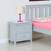 Kingston Grey Wooden 2 Drawer Bedside Table