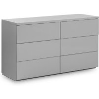 Monaco Grey Wooden High Gloss 6 Drawer Chest