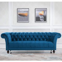 Chester Blue Fabric 3 Seater Sofa