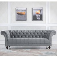 Chester Grey Fabric 3 Seater Sofa
