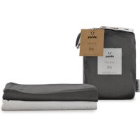 Panda Kids 100% Bamboo Fitted Sheets - Urban Grey and Pure White - Cot Size (2 Pack)