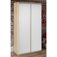 Jupiter Oak and White 2 Door Wardrobe