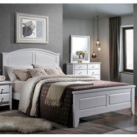Parma White Wooden Bed Frame Only - 4ft6 Double